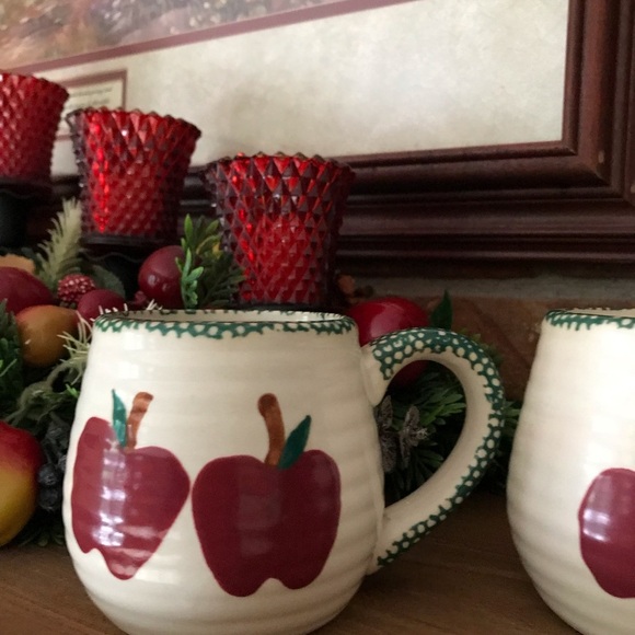 Vintage 3 Pc Apple Garden Stoneware - Picture 8 of 8